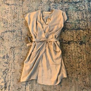 All Saints Light Blue/Grey Silk Dress. Short. Never Worn. Tags Attached.